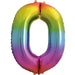 Number 0 Foil Balloon Rainbow The Ultimate Balloon And Party Shop Cheltenham & Gloucester Balloons & Fancy Dress 