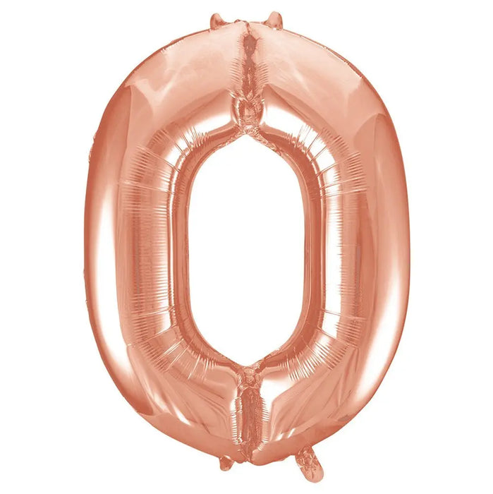 Number 0 Foil Balloon Rose Gold The Ultimate Balloon And Party Shop Cheltenham & Gloucester Balloons & Fancy Dress 
