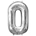 Number 0 Foil Balloon Silver The Ultimate Balloon And Party Shop Cheltenham & Gloucester Balloons & Fancy Dress 