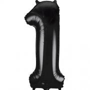 Number 1 Foil Balloon Black The Ultimate Balloon And Party Shop Cheltenham & Gloucester Balloons & Fancy Dress 