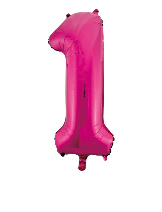Number 1 Foil Balloon Hot Pink The Ultimate Balloon And Party Shop Cheltenham & Gloucester Balloons & Fancy Dress 