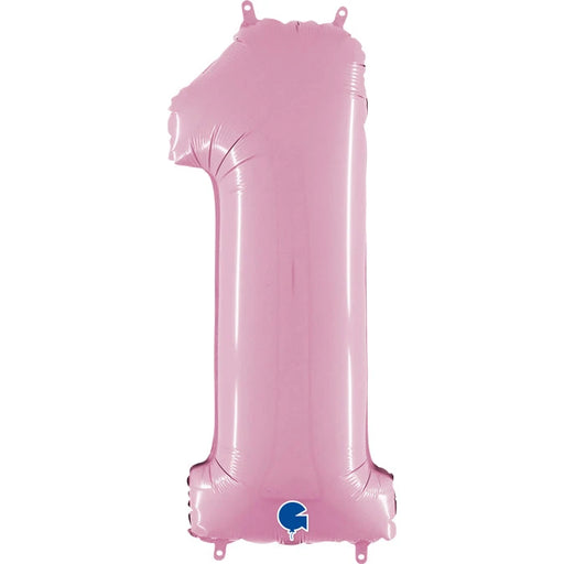 Number 1 Foil Balloon Pastel Pink The Ultimate Balloon And Party Shop Cheltenham & Gloucester Balloons & Fancy Dress 