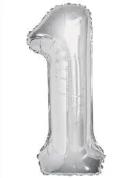 Number 1 Foil Balloon Silver The Ultimate Balloon And Party Shop Cheltenham & Gloucester Balloons & Fancy Dress 