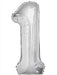 Number 1 Foil Balloon Silver The Ultimate Balloon And Party Shop Cheltenham & Gloucester Balloons & Fancy Dress 