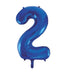Number 2 Foil Balloon Blue The Ultimate Balloon And Party Shop Cheltenham & Gloucester Balloons & Fancy Dress 
