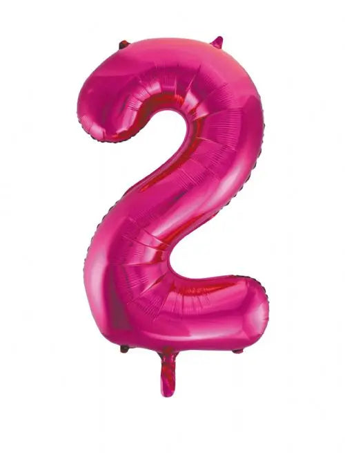 Number 2 Foil Balloon Hot Pink The Ultimate Balloon And Party Shop Cheltenham & Gloucester Balloons & Fancy Dress 