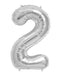 Number 2 Foil Balloon Silver The Ultimate Balloon And Party Shop Cheltenham & Gloucester Balloons & Fancy Dress 