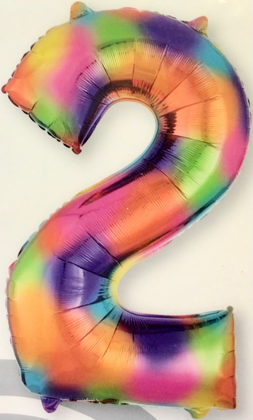 Number 2 Foil Balloon (Rainbow) The Ultimate Balloon And Party Shop Cheltenham & Gloucester Balloons & Fancy Dress 
