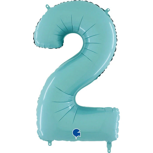 Number 2 Foil Pastel Blue The Ultimate Balloon And Party Shop Cheltenham & Gloucester Balloons & Fancy Dress 