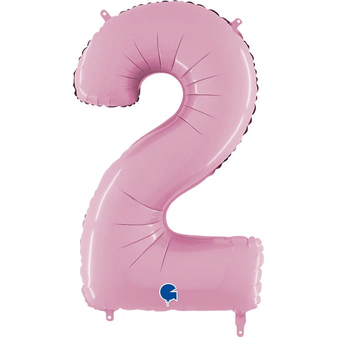 Number 2 Foil Pastel Pink The Ultimate Balloon And Party Shop Cheltenham & Gloucester Balloons & Fancy Dress 
