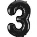 Number 3 Foil Balloon Black The Ultimate Balloon And Party Shop Cheltenham & Gloucester Balloons & Fancy Dress 