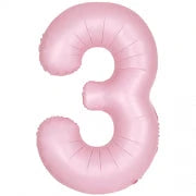 Number 3 Foil Balloon Matt Pink The Ultimate Balloon And Party Shop Cheltenham & Gloucester Balloons & Fancy Dress 
