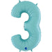 Number 3 Foil Pastel Blue The Ultimate Balloon And Party Shop Cheltenham & Gloucester Balloons & Fancy Dress 