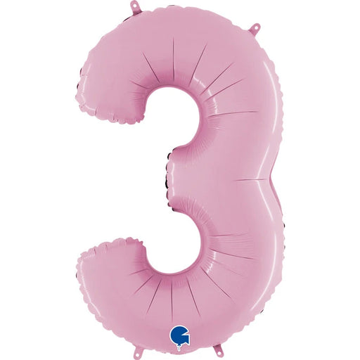 Number 3 Foil Pastel Pink The Ultimate Balloon And Party Shop Cheltenham & Gloucester Balloons & Fancy Dress 