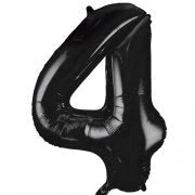 Number 4 Foil Balloon Black The Ultimate Balloon And Party Shop Cheltenham & Gloucester Balloons & Fancy Dress 