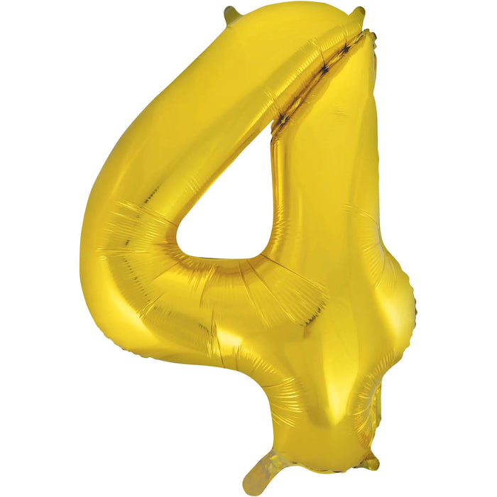 Number 4 Foil Balloon Gold The Ultimate Balloon And Party Shop Cheltenham & Gloucester Balloons & Fancy Dress 