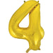 Number 4 Foil Balloon Gold The Ultimate Balloon And Party Shop Cheltenham & Gloucester Balloons & Fancy Dress 