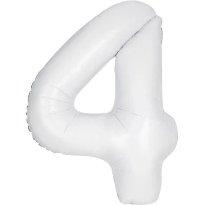 Number 4 Foil Balloon White The Ultimate Balloon And Party Shop Cheltenham & Gloucester Balloons & Fancy Dress 