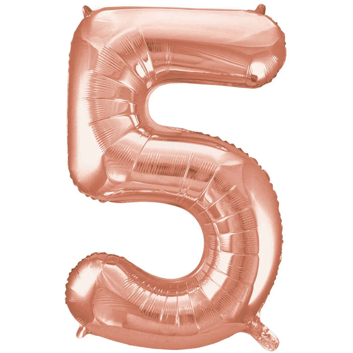 Number 5 Foil Balloon Rose Gold The Ultimate Balloon And Party Shop Cheltenham & Gloucester Balloons & Fancy Dress 
