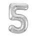 Number 5 Foil Balloon Silver The Ultimate Balloon And Party Shop Cheltenham & Gloucester Balloons & Fancy Dress 