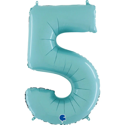 Number 5 Foil Pastel Blue The Ultimate Balloon And Party Shop Cheltenham & Gloucester Balloons & Fancy Dress 
