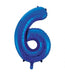 Number 6 Foil Balloon Blue The Ultimate Balloon And Party Shop Cheltenham & Gloucester Balloons & Fancy Dress 