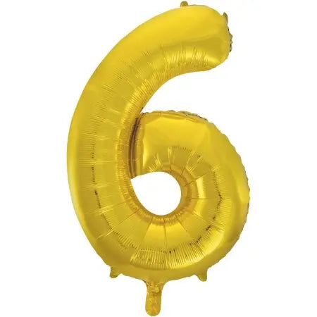 Number 6 Foil Balloon Gold The Ultimate Balloon And Party Shop Cheltenham & Gloucester Balloons & Fancy Dress 