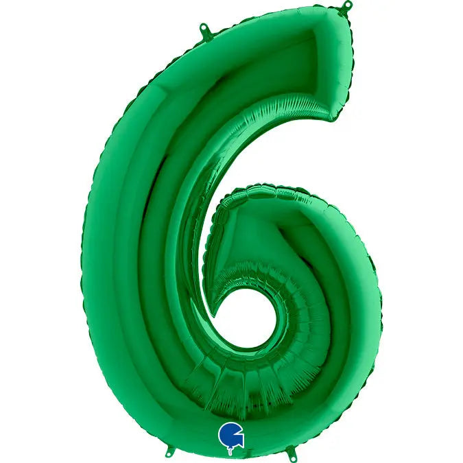 Number 6 Foil Balloon Lime Green The Ultimate Balloon And Party Shop Cheltenham & Gloucester Balloons & Fancy Dress 