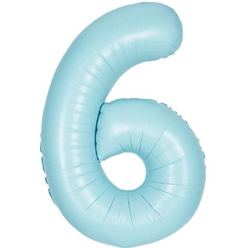 Number 6 Foil Balloon Matt Blue The Ultimate Balloon And Party Shop Cheltenham & Gloucester Balloons & Fancy Dress 