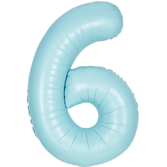 Number 6 Foil Balloon Matt Blue The Ultimate Balloon And Party Shop Cheltenham & Gloucester Balloons & Fancy Dress 