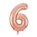 Number 6 Foil Balloon Rose Gold The Ultimate Balloon And Party Shop Cheltenham & Gloucester Balloons & Fancy Dress 