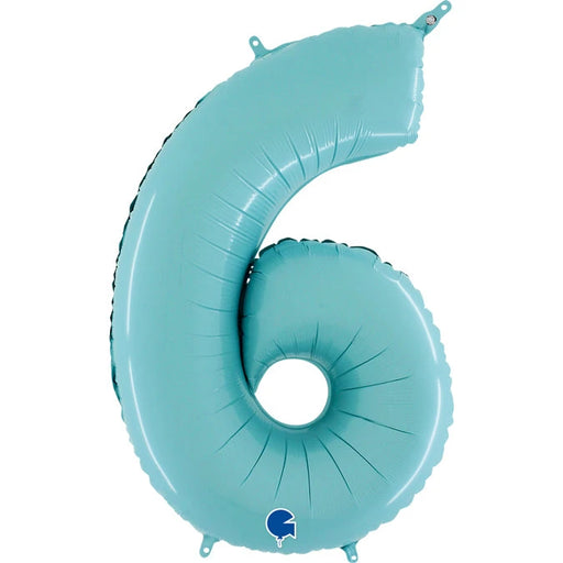 Number 6 Foil Pastel Blue The Ultimate Balloon And Party Shop Cheltenham & Gloucester Balloons & Fancy Dress 