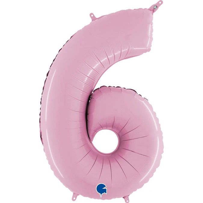 Number 6 Foil Pastel Pink The Ultimate Balloon And Party Shop Cheltenham & Gloucester Balloons & Fancy Dress 