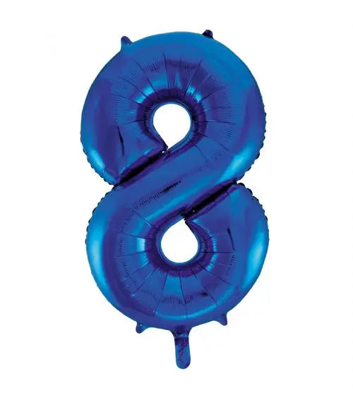 Number 8 Foil Balloon Blue The Ultimate Balloon And Party Shop Cheltenham & Gloucester Balloons & Fancy Dress 