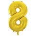 Number 8 Foil Balloon Gold The Ultimate Balloon And Party Shop Cheltenham & Gloucester Balloons & Fancy Dress 