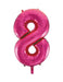 Number 8 Foil Balloon Hot Pink The Ultimate Balloon And Party Shop Cheltenham & Gloucester Balloons & Fancy Dress 