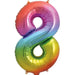 Number 8 Foil Balloon Rainbow The Ultimate Balloon And Party Shop Cheltenham & Gloucester Balloons & Fancy Dress 