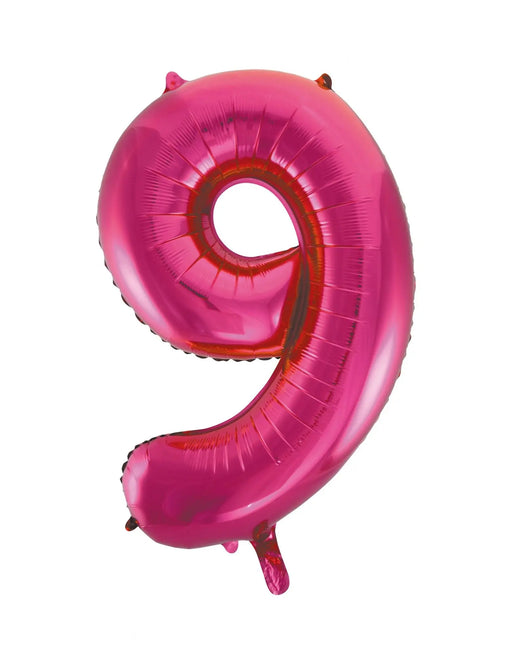 Number 9 Foil Balloon Hot Pink The Ultimate Balloon And Party Shop Cheltenham & Gloucester Balloons & Fancy Dress 