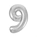 Number 9 Foil Balloon Silver The Ultimate Balloon And Party Shop Cheltenham & Gloucester Balloons & Fancy Dress 