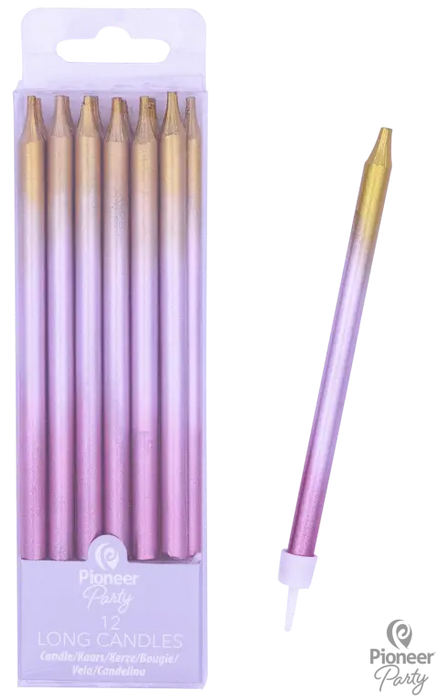 Ombré Cake Candles With Holders - Rose Gold The Ultimate Balloon And Party Shop Cheltenham & Gloucester Balloons & Fancy Dress 