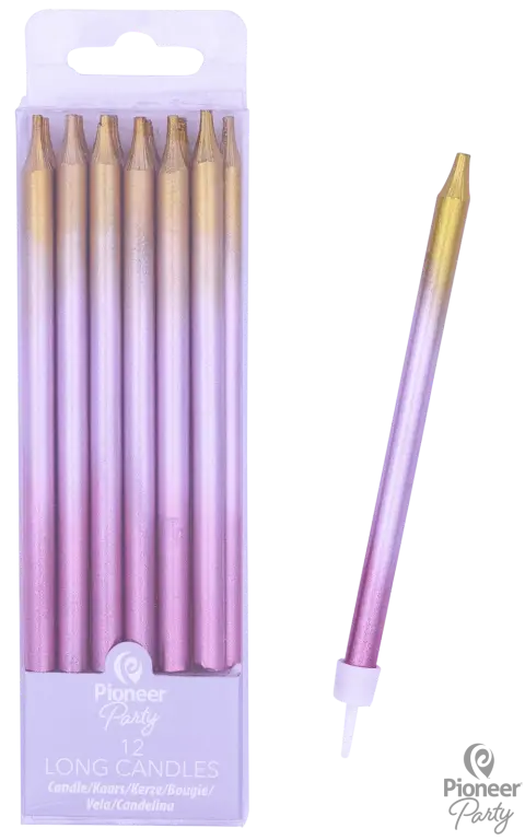 Ombré Cake Candles With Holders - Rose Gold The Ultimate Balloon And Party Shop Cheltenham & Gloucester Balloons & Fancy Dress 