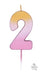 Ombre Wax Number 2 Candle - Rose Gold The Ultimate Balloon And Party Shop Cheltenham & Gloucester Balloons & Fancy Dress 
