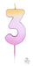 Ombre Wax Number 3 Candle - Rose Gold The Ultimate Balloon And Party Shop Cheltenham & Gloucester Balloons & Fancy Dress 