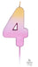 Ombre Wax Number 4 Candle - Rose Gold The Ultimate Balloon And Party Shop Cheltenham & Gloucester Balloons & Fancy Dress 