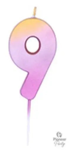 Ombre Wax Number 9 Candle - Rose Gold The Ultimate Balloon And Party Shop Cheltenham & Gloucester Balloons & Fancy Dress 