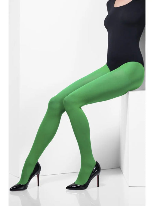 Opaque Coloured Tights - Green The Ultimate Balloon And Party Shop Cheltenham & Gloucester Balloons & Fancy Dress 