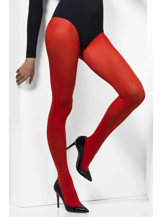 Opaque Coloured Tights - Red The Ultimate Balloon And Party Shop Cheltenham & Gloucester Balloons & Fancy Dress 