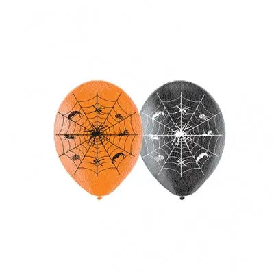 Orange & Black Spider Web Halloween Balloons The Ultimate Balloon And Party Shop Cheltenham & Gloucester Balloons & Fancy Dress 