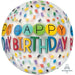 Orb Happy Birthday Foil Balloon - Clear Bright The Ultimate Balloon And Party Shop Cheltenham & Gloucester Balloons & Fancy Dress 