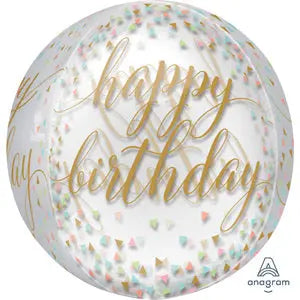 Orb Happy Birthday Foil Balloon - Confetti Fun The Ultimate Balloon And Party Shop Cheltenham & Gloucester Balloons & Fancy Dress 